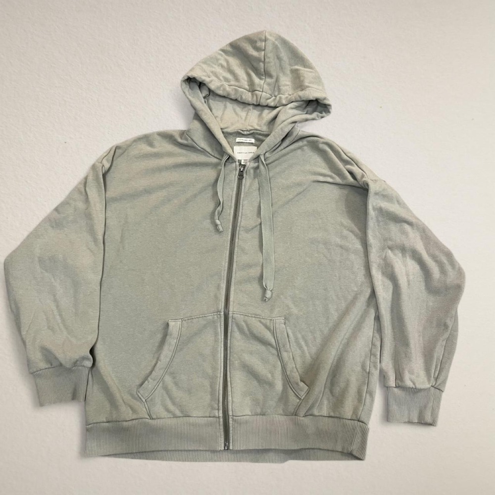 American Eagle oversized green zip up hoodie